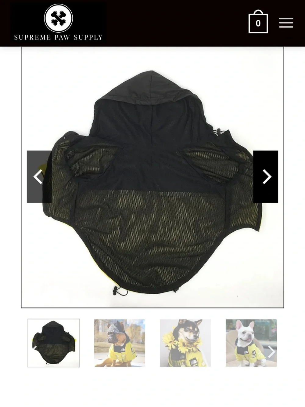 Pupreme x The Dog Face B.A.T.N. Dog Raincoat Windbreaker Size Large
